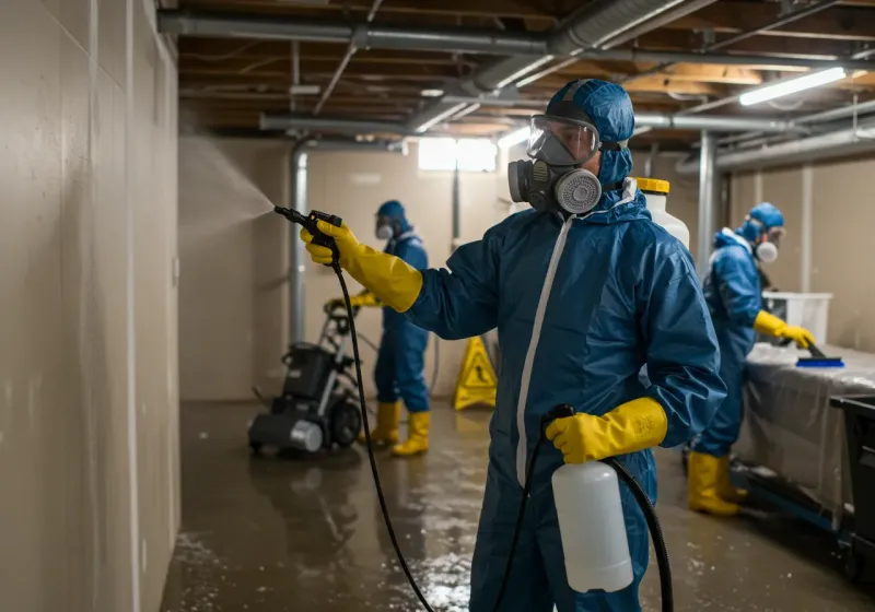 Basement Sanitization and Antimicrobial Treatment process in Leland, NC