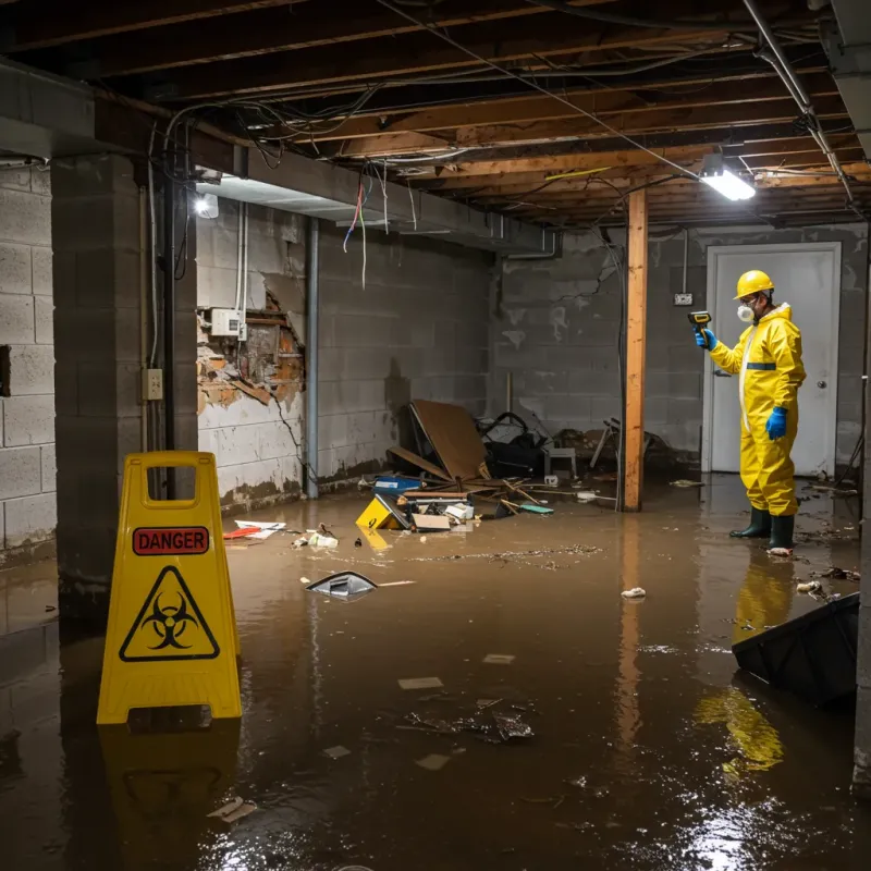 Flooded Basement Electrical Hazard in Leland, NC Property